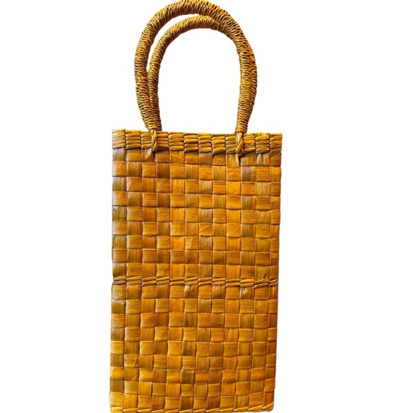 Orange Woven Grass Tote Bag - Picture 1 of 9